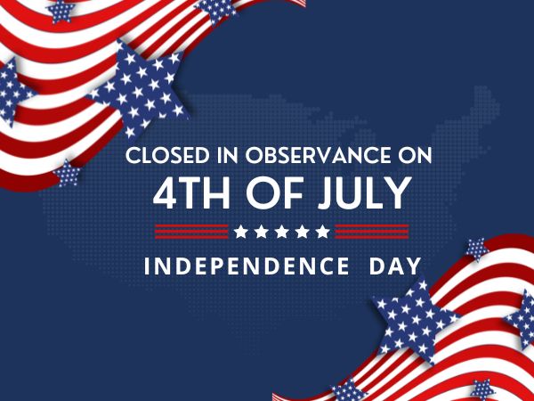 Library Closed on July 4th.