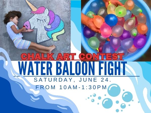 Chalk Art Contest/Water Balloon Fight!